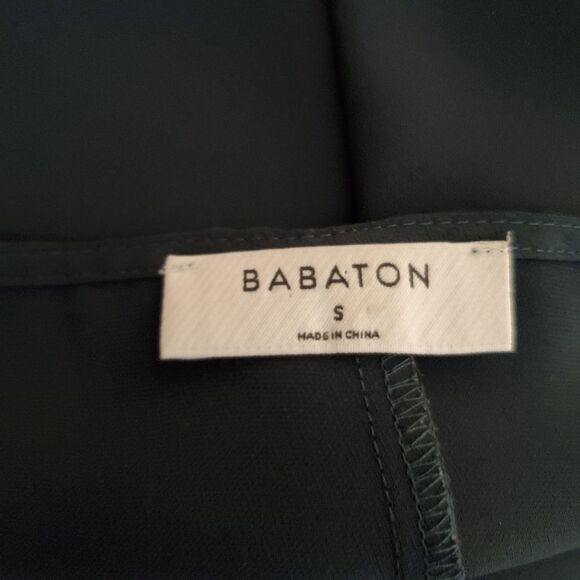 Aritzia Babaton Aaron Hunter Green Short Sleeve V Neck Shift Dress Size S - Picture 9 of 12